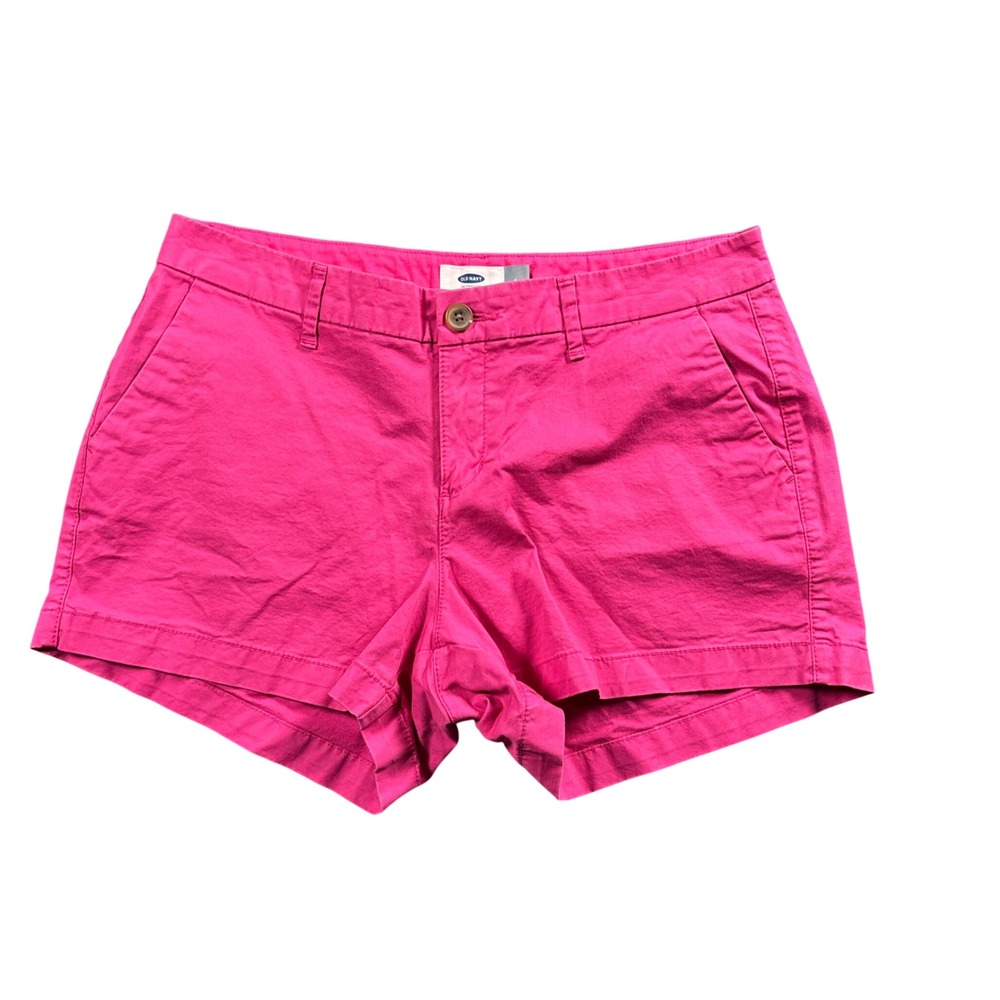 Old‎ Navy Barbiecore Hot Pink Chino Shorts Womens 6 Y2K Casual Stretch